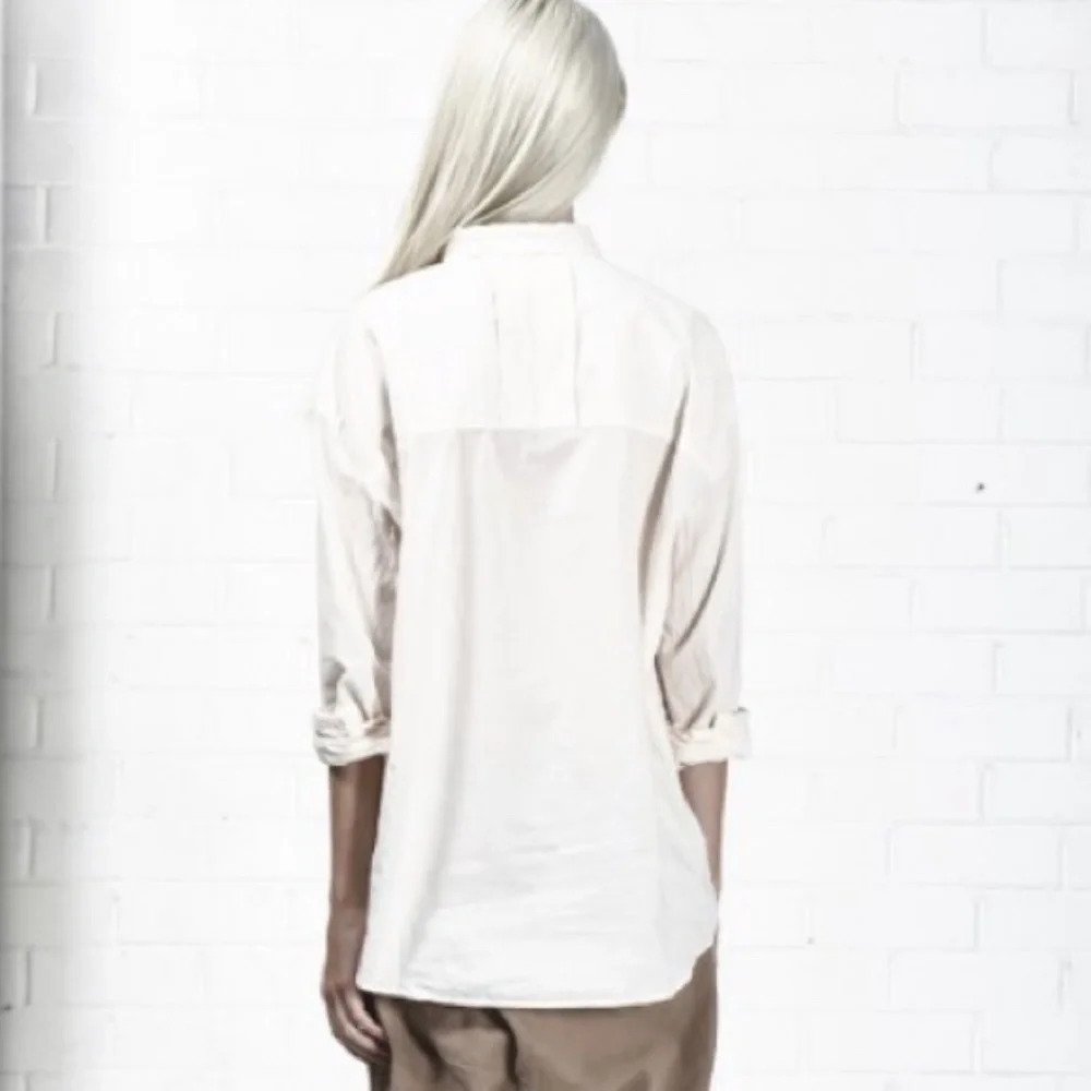 Free People One Teaspoon Button Down Shirt Crinkle Gauze Poplin Cotton White - Picture 16 of 16